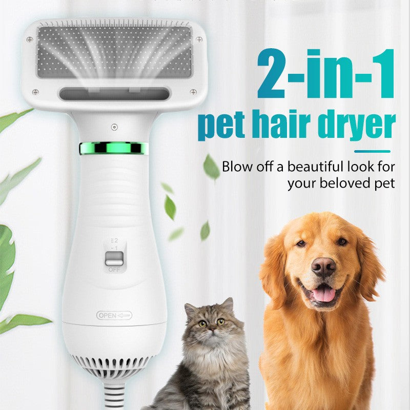 2-in-1 Pet Hair Dryer & Grooming Brush