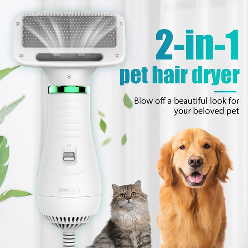 2-in-1 Pet Hair Dryer & Grooming Brush
