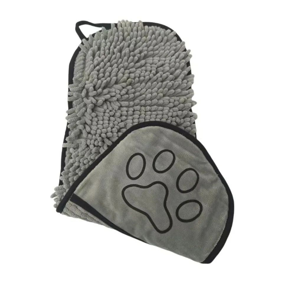 Quick-Dry Towel with Built-In Gloves for Pets
