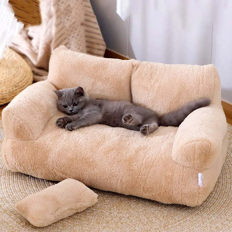 Plush Sofa Bed for Cats and Small Dogs